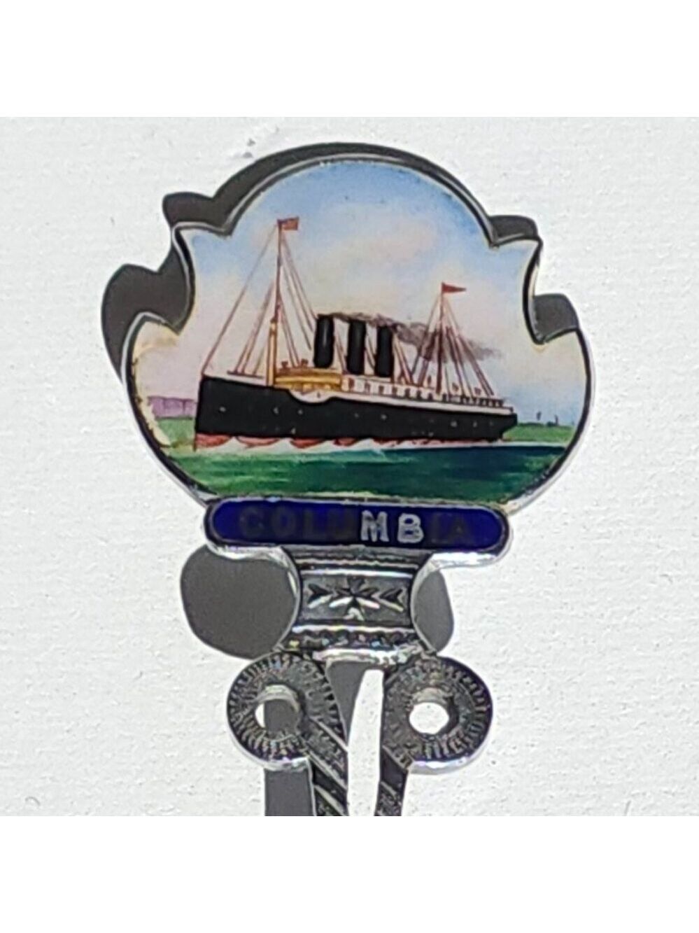 ANTIQUE STIRLING SILVER COLUMBIA SHIP Collector spoon 1909